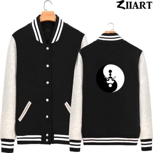 LOST Swan DHARMA Yoga lotus Tai Chi Ba Gua Yin Yang Tai ji Space Time I Man Boy Full Zip Autumn Fleece Baseball jackets ZIIART