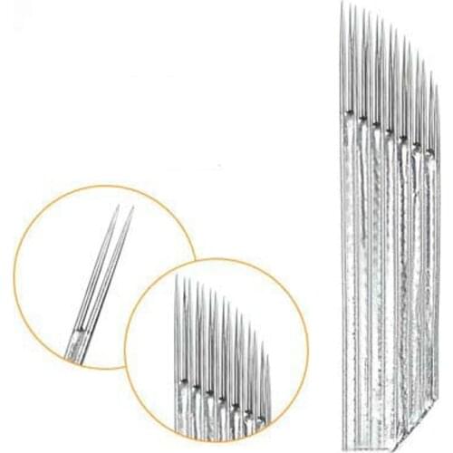 Tattoo Needles Double Row Bending Embroidered Blade Marking Broken Fog Needle Piece Hand Stitched Semi Permanent Eyebrow Sale