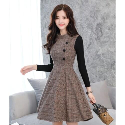 Модные платья в клетку IQKXAJO China At AliExpress