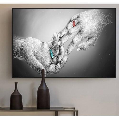 Canvas Painting Meridian Hand abstract creative decorative Wall Art Prints Pictures For Living Room Decoration H