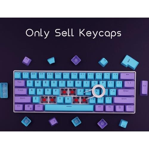 PBT Keycap 61 key Red and black Double Color Backlight Keycaps Universal Column For Ikbc Cherry MX Annie Mechanical Keyboard