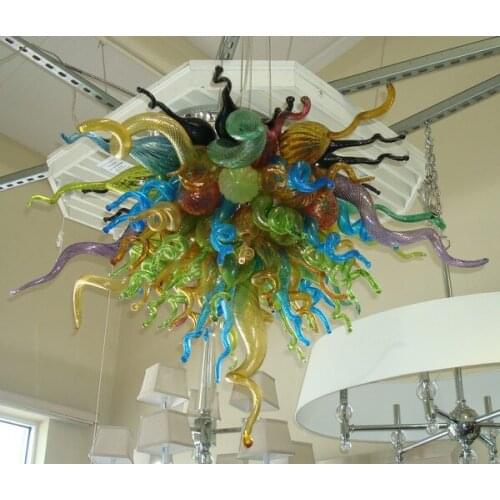 Murano Glass Chandelier High Hanging LED Light Chihuly Blown Glass Ceiling Chandelier