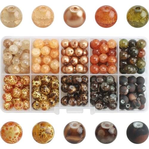Box Set 200Pcs 8mm Natural Citrines Round Stone Beads Glass Pearl Spacer for Jewelry Making DIY Handmade Charm Bracelet Necklace