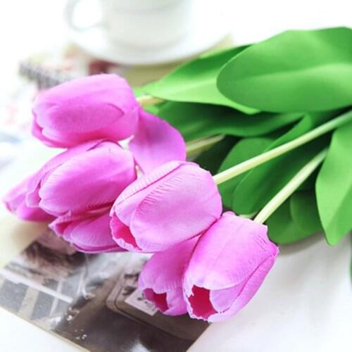 New 10 pcs Artificial Tulip Flower artificial bouquet Real touch flowers For Home decoration Wedding Decorative Flowers supplies