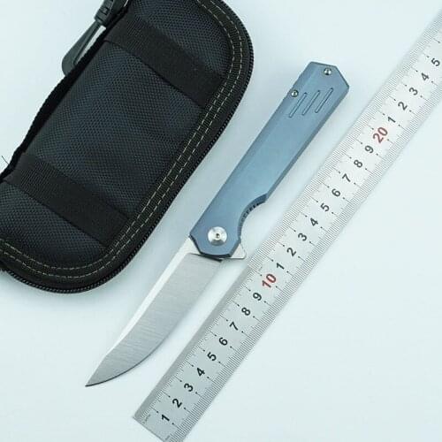 LEMIFSHE H01 Original Flipper folding knife titanium alloy processing M390 blade outdoor hunting camp pocket knife EDC tool