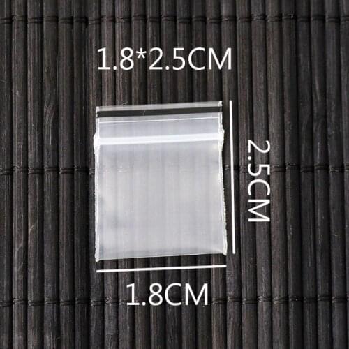 Plastic Gift Bag Wholesale 1000pcs/lot 1.8x2.5cm Clear Plastic PE Zip Lock Jewelry Gift Packaging Storage Bags
