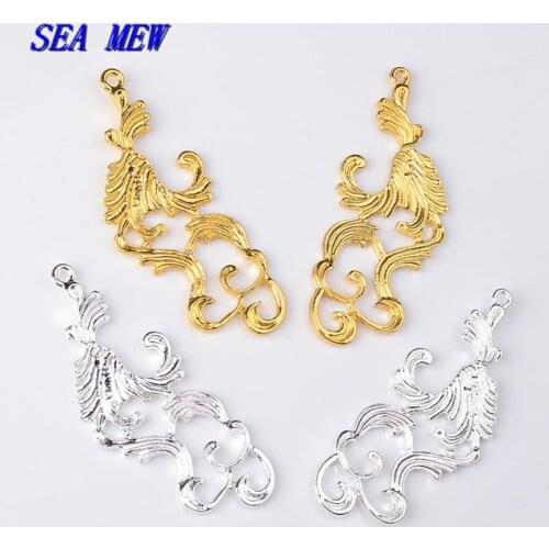 10 PCS 28*64mm Metal Alloy Cloud Pendant Gold KC Gold Silver Plated Cloud Pendant DIY Findings For Jewelry Making