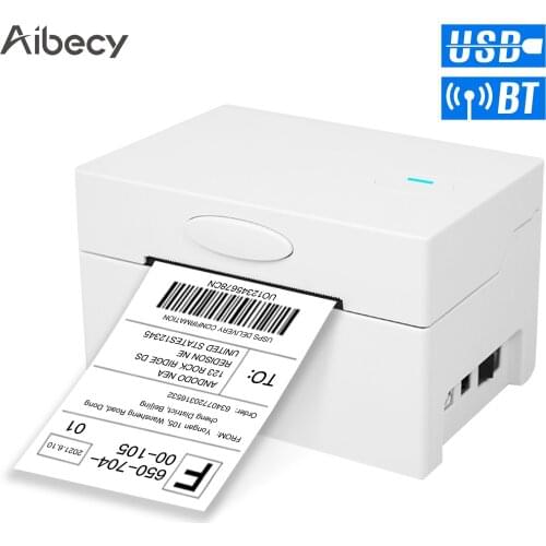 Aibecy Desktop Thermal Label Printer Portable 3 Inch All in One Barcode Receipt Printer 20-80mm Paper Width USB&BT Connection