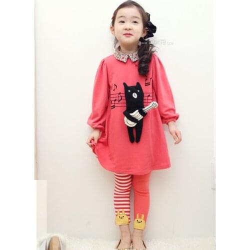 R&Z childrens suit 2019 spring and autumn new girls cotton casual suit cartoon two-piece