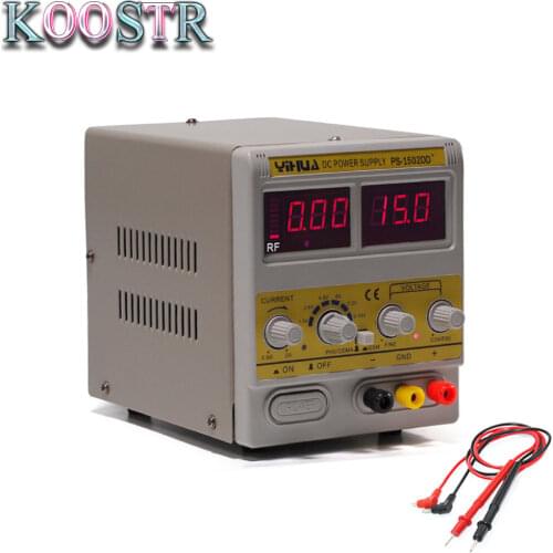 YIHUA 1502DD Adjustable DC Power Supply 0-2A 15V Digital Display Phone Repair Power Supply Continuous Conductive DC Regulator