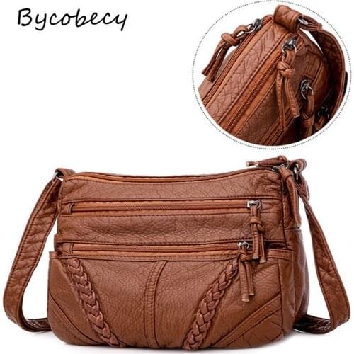 Bycobecy Satchel 2021 Luxury Messenger Bag Womens Soft Leather Shoulder Bag Large Capacity Death Bag Designer Womens Handbag