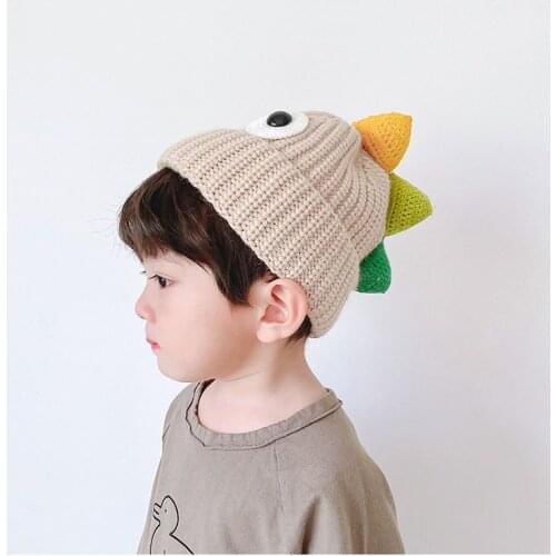 Infant Toddler Baby Hat Cap Cartoon Dinosaur Knitted Caps For Boys Girls Korean Version Beanies Keep Warm Kids Accessories Hats