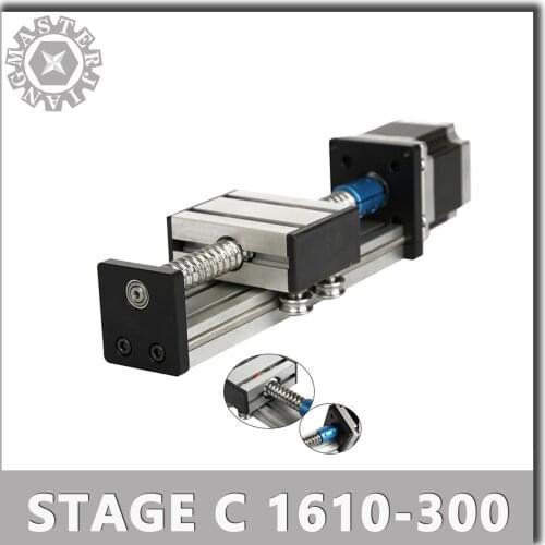 Stage C SFU1610-300mm Linear Guide Rails Ball Screw 300mm Travel Length Linear Actuator System Module Table CNC Guide