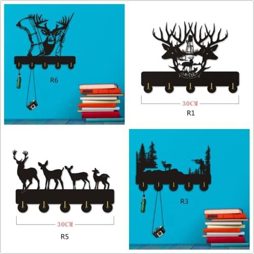 Hangers Deer Antlers Wall Coat Hook Household Decor Wildllife Animal Modern Wooden Wall Hook Deer Hunting Wall Hanger Hunter