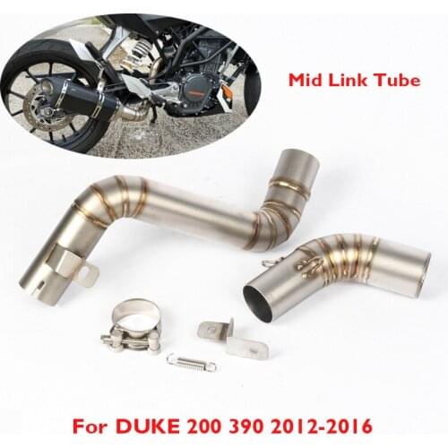 For KTM DUKE 200 390 2012-2016 Motorcycle Exhaust Pipe Connecting Link Tube Pipe Middle Mid Pipe Slip on