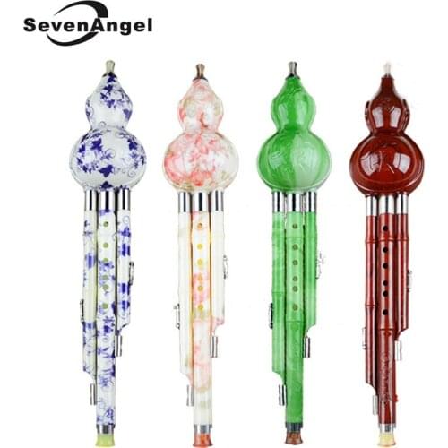 High Quality Chinese Hulusi Gourd Cucurbit Flute C/Bb Traditional Ethnic Chinese Music Instrument With Case Easy to Learn