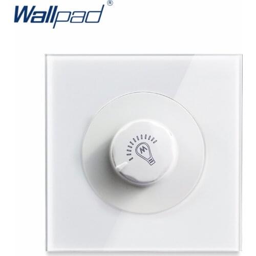 Wallpad L6 White Glass Dimmer Wall Switch Tempered Glass 500W 220V