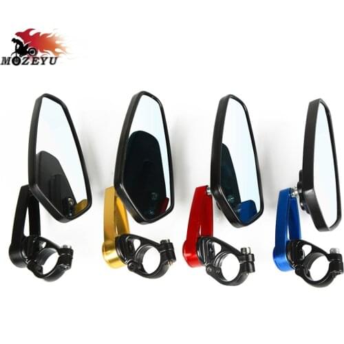 Rearview Motorcycle mirror Blue Len Handlebar End Side Mirro For APRILIA SR 50 MY MAX125 300 RS125 250 50 RSV4 SL1000 TUONO V4