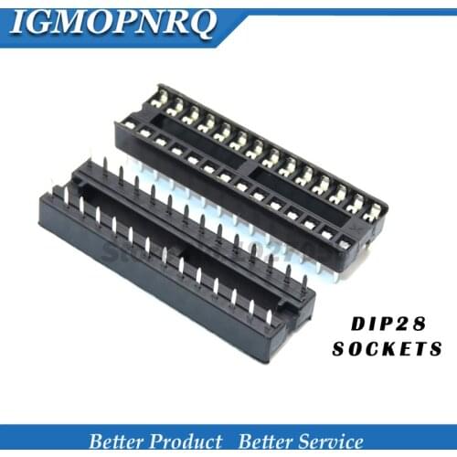 10pcs DIP-28 28pin Sockets DIP DIP28 IC Sockets Adaptor Solder Type Socket Narrow
