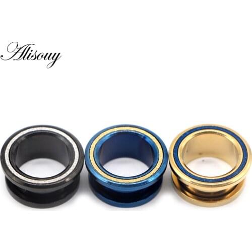 Alisouy 2pcs Stainless Steel Ear Plugs and Tunnels Ear Piercings Earlets Screwed Earring Expandar Ear Gauges Body Jewelry