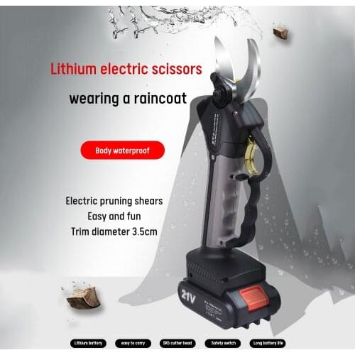 21V Cordless Pruner Electric Pruning Shear with 2000mAh Lithium-ion Battery Efficient Fruit Tree Bonsai Pruning Branches Cutter