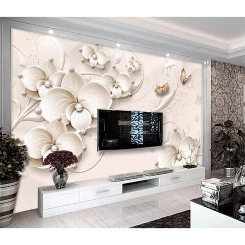 3d photo wallpaper Modern three-dimensional jewelry flower TV backdrop wall wallpaper for walls 3 d papel de parede 3d