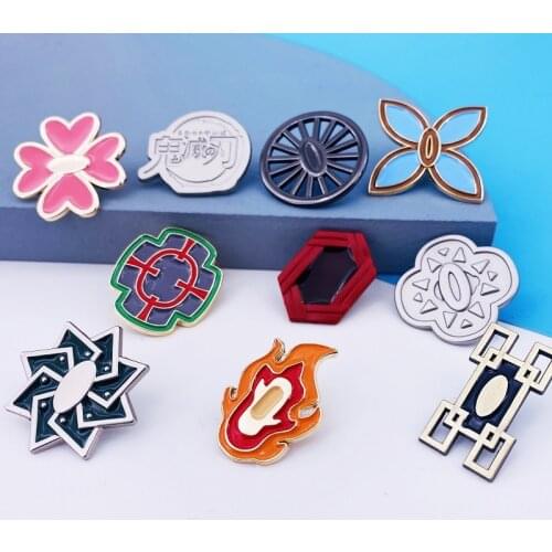 Anime Demon Slayer: Kimetsu No Yaiba Metal Enamel Pin Lapel Pins Badges for Clothes Bag Shirt Hat Decorative Anime Gift