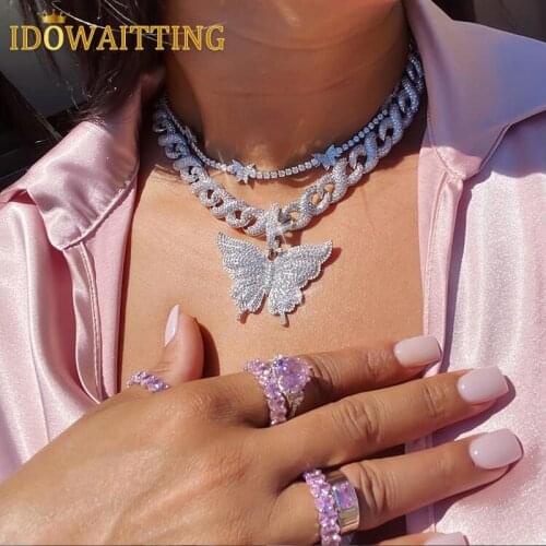 2021 Wholesale High Quality Hip Hop Women Men Jewelry Iced Out Bling 5A Cz Infinity Cuban Link Chain Necklace 18" 20" 22" 24"