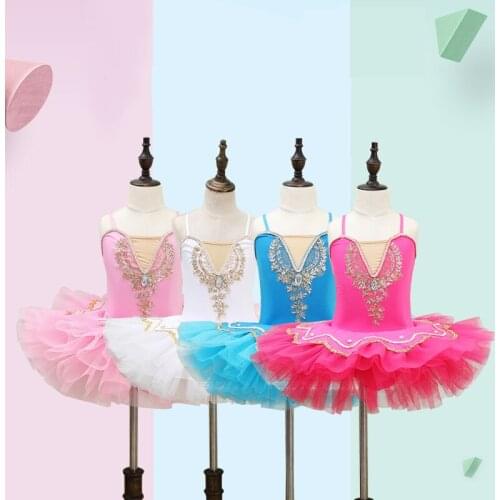 2019 Children Ballet Tutu Leotard For Dance Bodysuit Dancewear Swan Lake Ballet Costume For Girl Stage Performance Ballet Dress