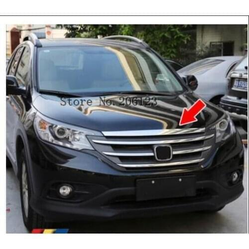 For Honda CRV 2012 2013 2014 ABS Chrome Front Grills Decorative Cover Frame Trim Grilles Decoration Strip Moldings