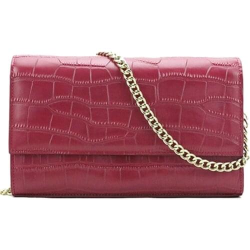 Elegant Embossed Crocodile Leather Women Chain Purse Handbags Initials Customized Luxury Shoulder Bags For Women Messenger Bags