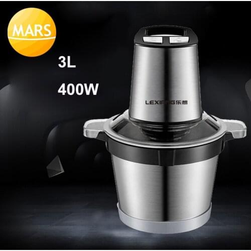 3L Electric Kitchen Chopper Meat Grinder Shredder Food Chopper Stainless Steel Meat Blender Crushed Garlic Pepper Ginger Slice