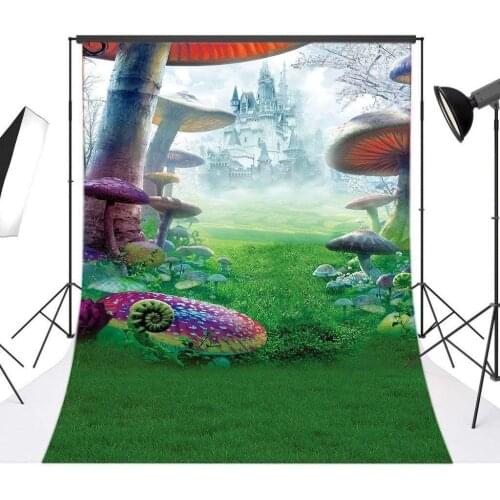 Photography Backdrops Fairy Tale Castle Mushroom Wonderland Seamless Newborn Baby Toddlers Portraits Background