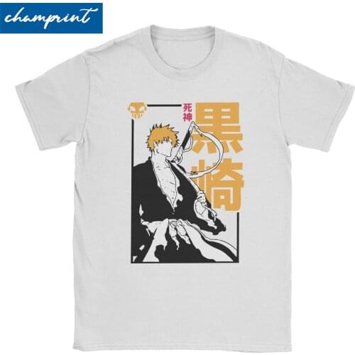 Men Womens Bleach Ichigo T Shirt Japanese Manga 100% Cotton Clothes Novelty Short Sleeve Crew Neck Tees Summer T-Shirts