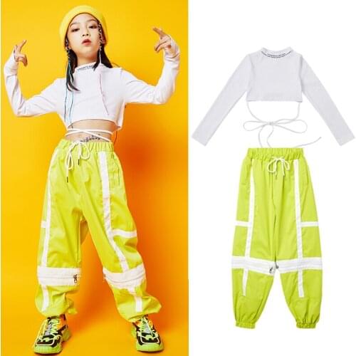 Girl Jazz Dance Costume Kids Hip Hop Clothing Childrens Stage Dance Wear Ballroom Competition Dress Rave Clothes Ropa HipHop