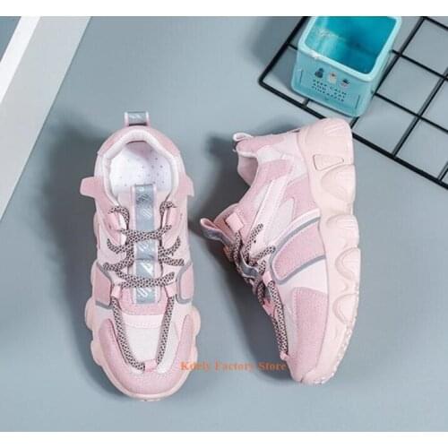 Sneakers Women Platform Spring Fashion Flat Shoes Pink Beige Women Casual Trainer Shoe Vulcanize Warm Dad Shoes Casual Fashion