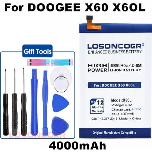 LOSONCOER 4000mAh X60 X60L Replacement Batteries For Doogee X60 X60L Smart Phone Battery+Quick Arrive