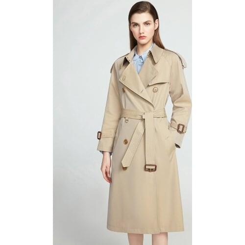 Fashion windbreaker 2021 new spring and autumn middle and long loose over knee coat this years popular coat