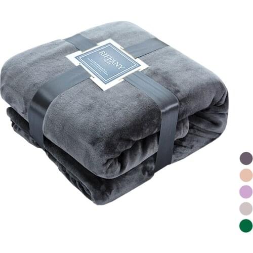 Soft Warm Thicken Flannel Blankets For Beds 350GSM Summer Winter Fluffy Mink Throw Coral Fleece Bed Spread Faux Fur Blankets
