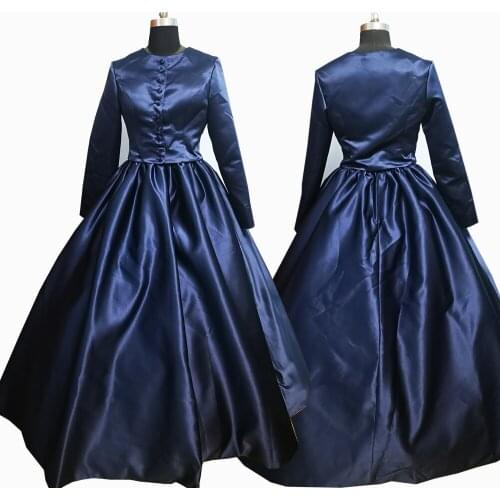 2020 New blue victorian Halloween Cosplay dress Colonial Georgian Renaissance Gothic Historical dress D-635