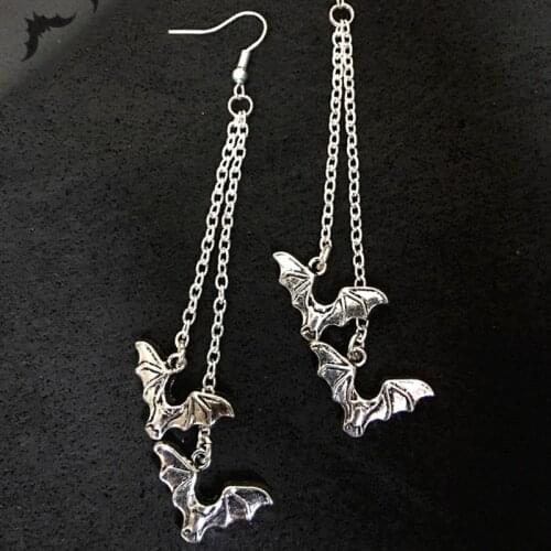 New Hanging Bat Earrings Gothic Witch Pendant Creativity Punk Jewelry Fashion Gift Women Classical Halloween Hilarity 2021