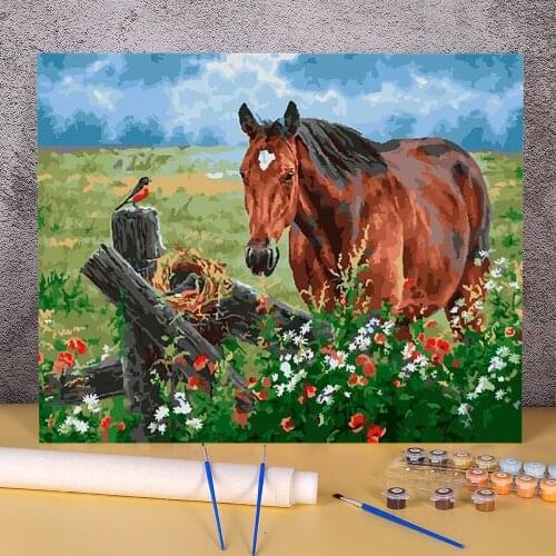 Landscape DIY Paint By Numbers Package Acrylic Paints 40*50 Canvas Pictures Handmade For Children For Drawing Handicraft Art