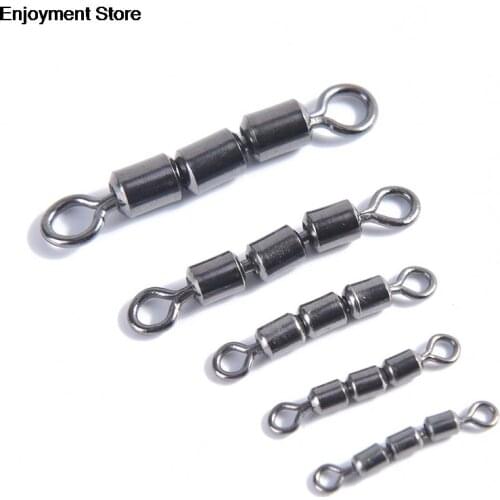 10pcs Bearing Safe Fishing Swivels Stainless Steel Rolling Triple Portable Corrosion Resistant Quick Connect Size 2 4 6 8 10
