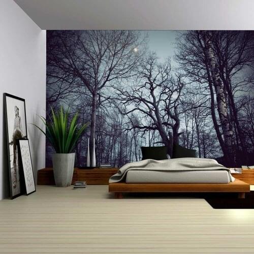 Custom 3D Photo Wallpaper Forest Night Waterf Wall Mural Poster Wall Stickers Home Decor Vinyl Removable Decor