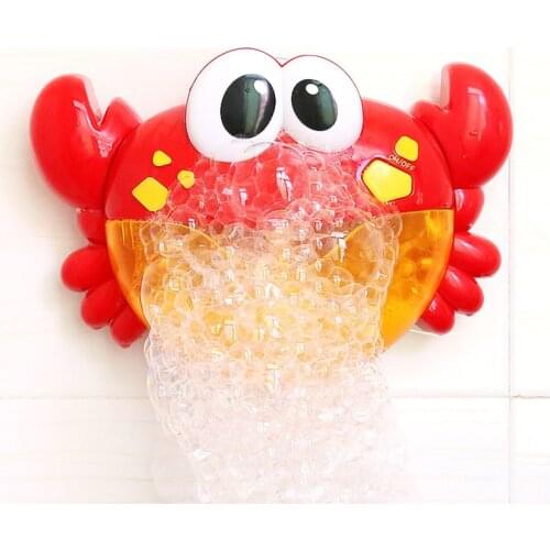 Blowing Bubble Frog&Crabs Baby Bath Toy Bubble Maker Swimming Bathtub Soap Machine Toy for Children With Music Water Toy