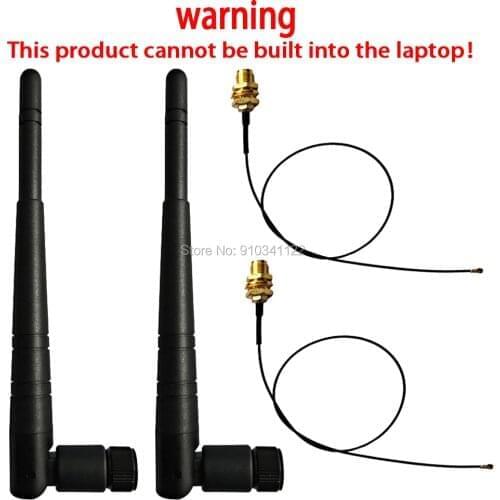 RP-SMA + MHF4/IPX Pigtail+ 2.4G/5G WiFi Antenna for NGFF 7260 7265 3160 8260 BCM94360HMB BCM94360CS2 EM7355 ME906E ME906V