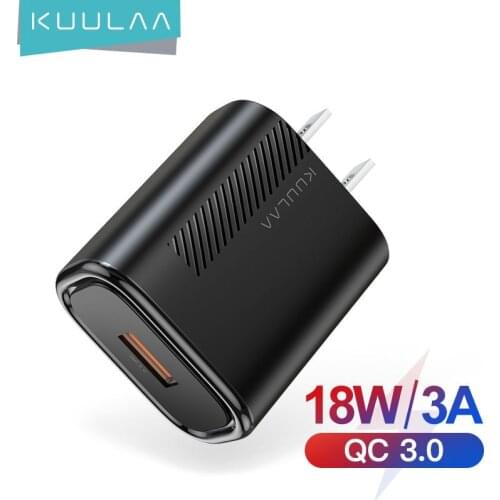 KUULAA USB Charger Quick Charge 18W QC3.0 Fast Wall Charger for xiaomi redmi note 9 8 iPhone 11 XR 7 realme x2 pro Phone Charger