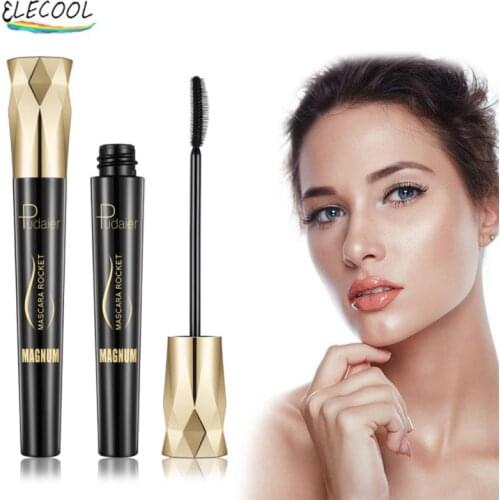 ELECOOL Silk Fiber Eyelashes Lengthening Mascara Waterproof Long Lasting Lash Black Eye Lashes Extension Makeup Mascara Cosmetic