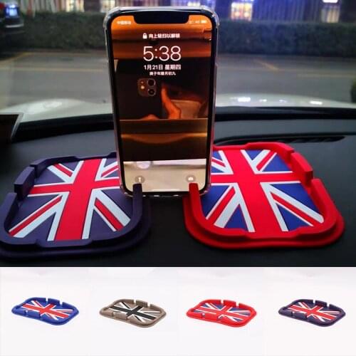 Union Jack Silica Gel Mat Car Dashboard Sticky Mobile Phone Pad For Mini Cooper S R56 R61 R55 R60 F54 F55 F56 F60 Accessories