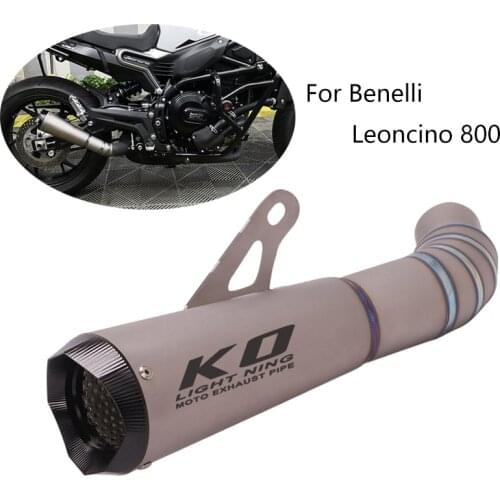 Slip-on Muffler for Benelli Leoncino 800 Motorcycle Titanium Alloy Exhaust Pipe No DB Killer Escape Reserve Catalyst 280mm